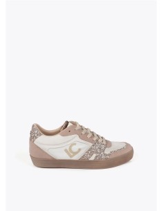 DEPORTIVA BEIG GLITER CUÑA INTERIOR