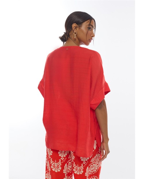 BLUSA MANGA CORTA Y ESCOTE PICO 2