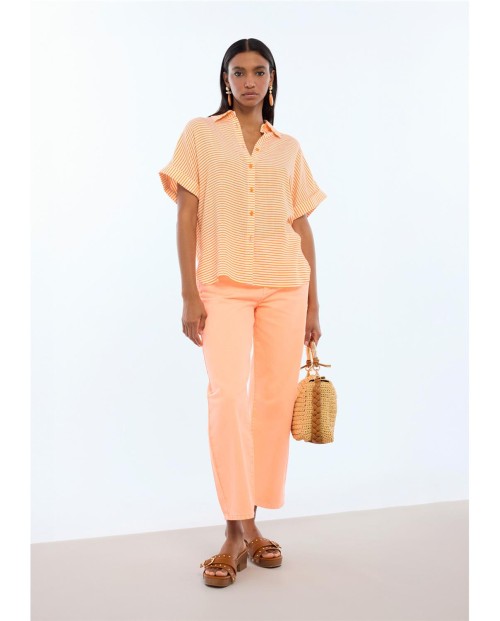 CAMISA MANGA CORTA RAYAS  HORIZONTALES LOLA CASADEMUNT CASUAL LC
