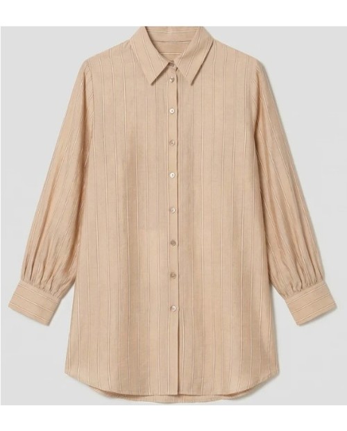 CAMISA DE MANGA LARGA ELEGANTE PARA VESTIR DE TEJIDO FLUIDO HOLGADA