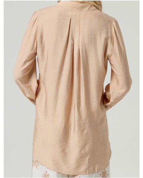 CAMISA DE MANGA LARGA ELEGANTE PARA VESTIR DE TEJIDO FLUIDO HOLGADA