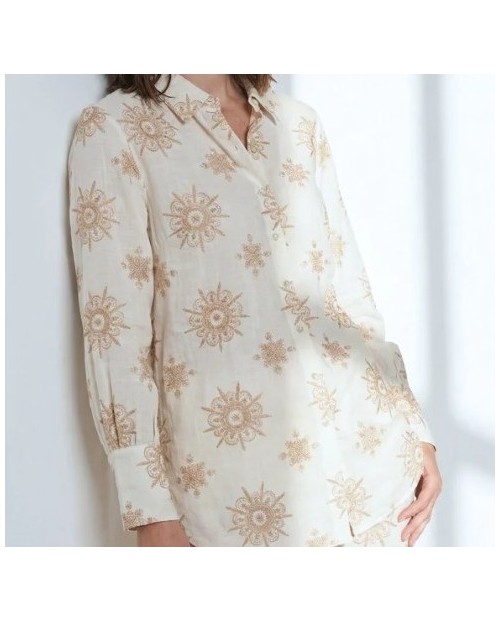 CAMISA DE MANGA LARGA ELEGANTE PARA VESTIR DE TEJIDO FLUIDO HOLGADA 2