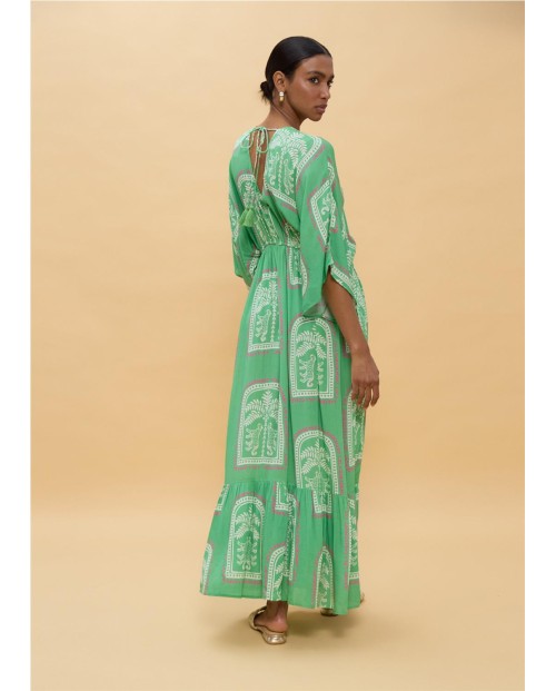 VESTIDO LARGO ESTAMPADO ESTILO THAI 2