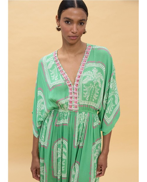 VESTIDO LARGO ESTAMPADO ESTILO THAI
