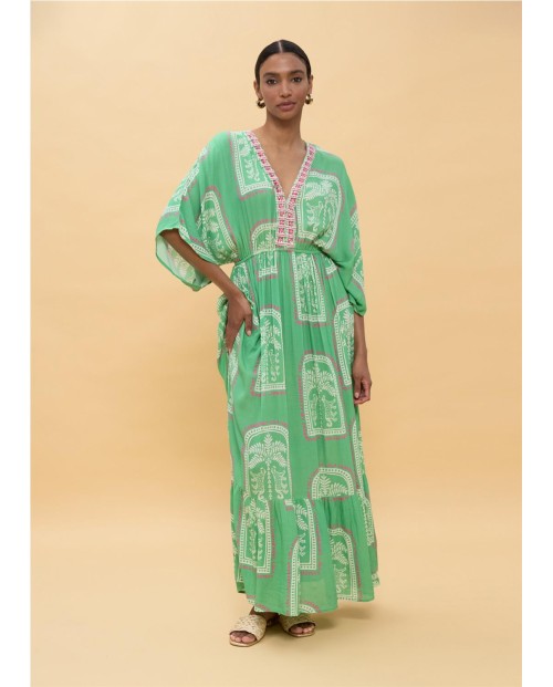 VESTIDO LARGO ESTAMPADO ESTILO THAI
