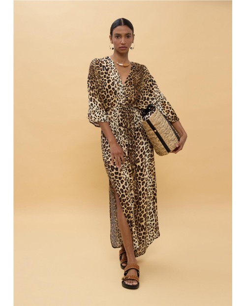 VESTIDO LARGO ANIMAL PRINT