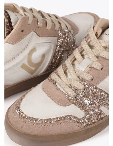 DEPORTIVA BEIG GLITER CUÑA INTERIOR