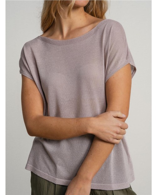 CAMISETA DE MANGA CORTA CON DETALLES TRANSPARENTES