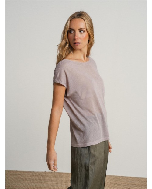 CAMISETA DE MANGA CORTA CON DETALLES TRANSPARENTES