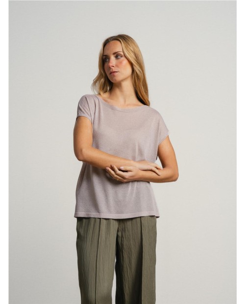 CAMISETA DE MANGA CORTA CON DETALLES TRANSPARENTES