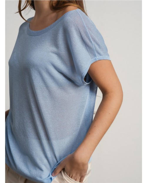 CAMISETA DE MANGA CORTA CON DETALLES TRANSPARENTES 2