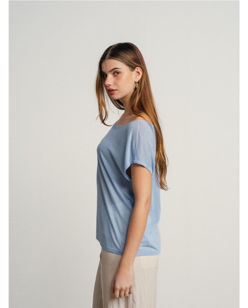 CAMISETA DE MANGA CORTA CON DETALLES TRANSPARENTES