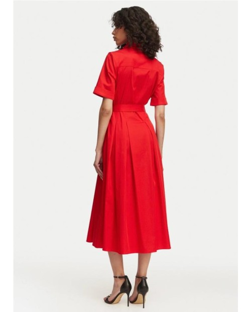 VESTIDO ROJO CON CINTURÓN