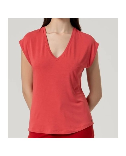 CAMISETA MUJER ESCOTE PICO FLUDA 2