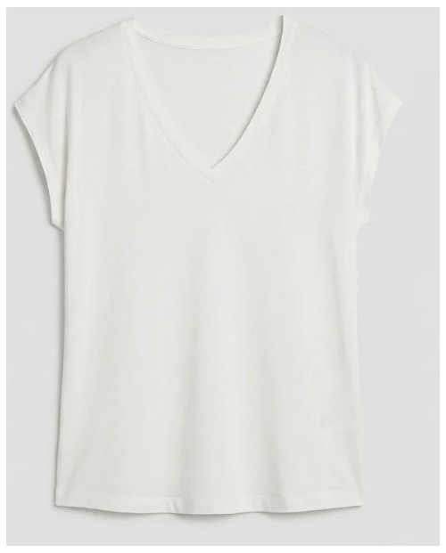 CAMISETA MUJER ESCOTE PICO FLUDA