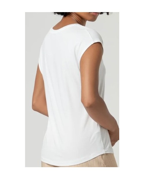 CAMISETA MUJER ESCOTE PICO FLUDA