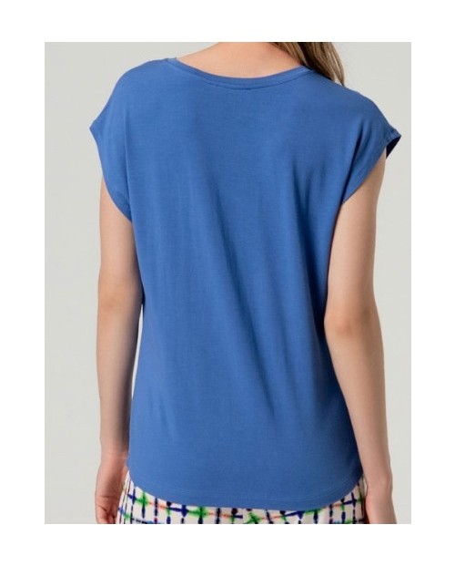 CAMISETA MUJER ESCOTE PICO FLUDA