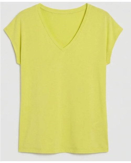 CAMISETA MUJER ESCOTE PICO FLUDA