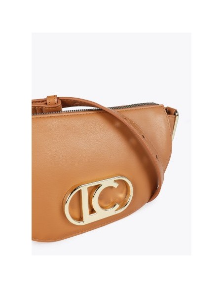 BANDOLERA PEQUEÑA MEDIA LUNA LOGO LOLA CASADEMUNT CAMEL