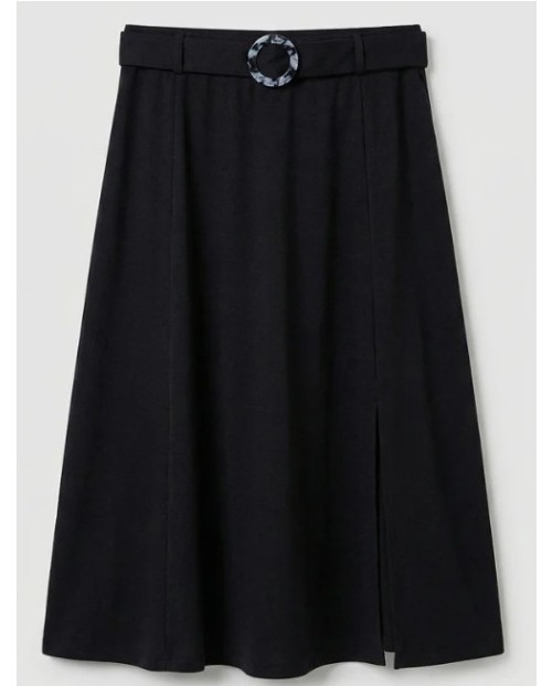 FALDA ELEGANTE CORTE MIDI CON ABERTURA