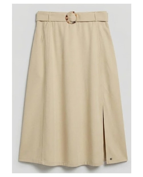 FALDA ELEGANTE CORTE MIDI CON ABERTURA
