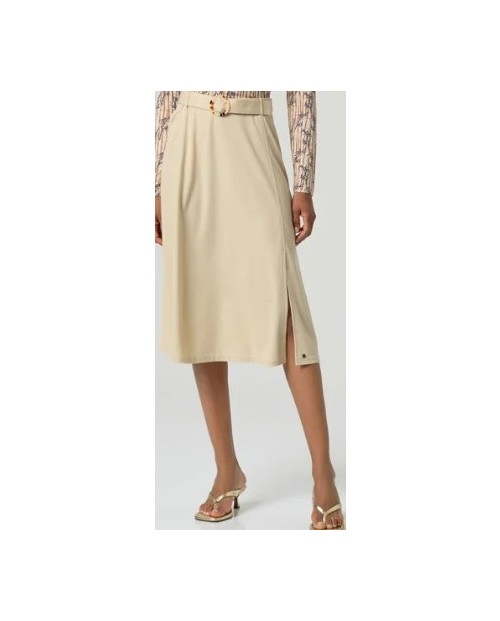 FALDA ELEGANTE CORTE MIDI CON ABERTURA