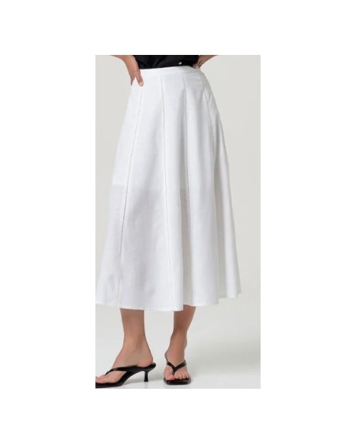 FALDA MIDI CORTE RECTO CON COSTURAS