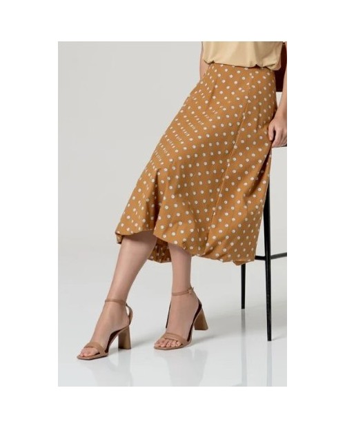 FALDA GLOBO ESTAMPADO DE LUNARES, ELEGANTE, CAÍDA LIGERA, FLUIDA 2