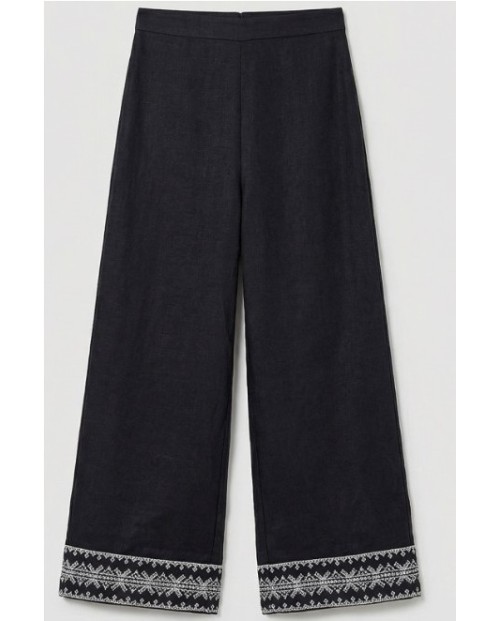 PANTALÓN ANCHO NEGRO ESTILO BOHO 2