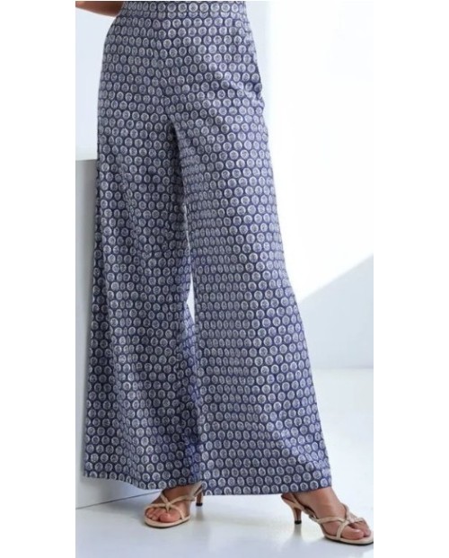 PANTALON ANCHO AZUL ESTAMPADO