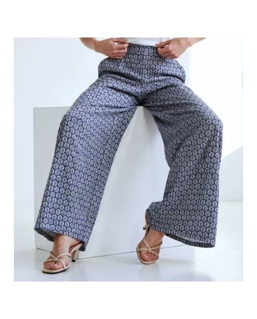 PANTALON ANCHO AZUL ESTAMPADO 2