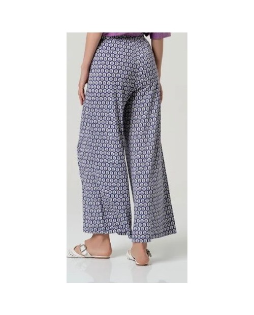 PANTALON ANCHO AZUL ESTAMPADO