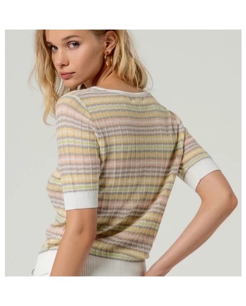 SURKANA JERSEY RAYAS PASTEL DE MUJER COLOR CRUDO 2