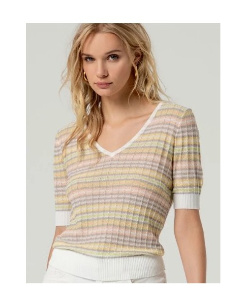 SURKANA JERSEY RAYAS PASTEL DE MUJER COLOR CRUDO