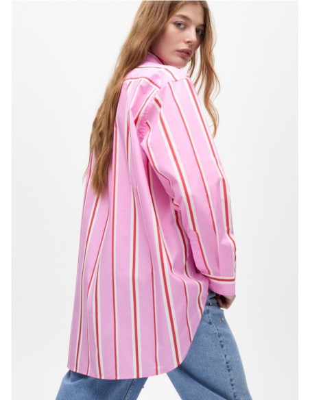 CAMISA LOLA CASADEMUNT POPELÍN ROSA/ROJA