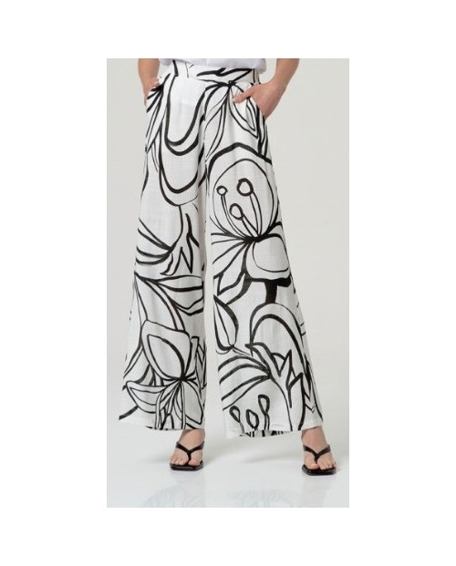 SURKANA PANTALON AMPLIO DE MUJER BLANCO