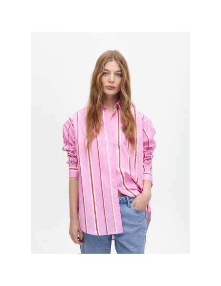 CAMISA LOLA CASADEMUNT POPELÍN ROSA/ROJA