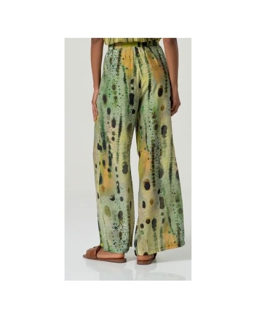 PANTALON ESTAMPADO AMPLIO DE MUJER VERDE