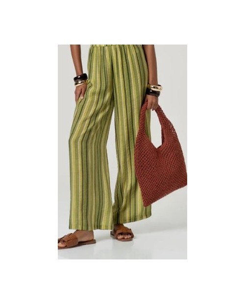 PANTALON ESTAMPADO AMPLIO DE MUJER VERDE