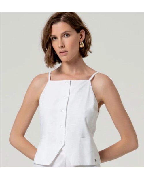 SURKANA TOP RECTO CON BOTONES DE MUJER 2