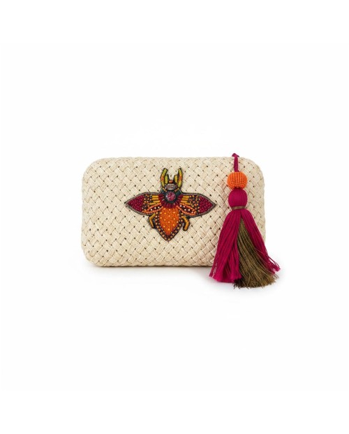 LATIDO CLUTCH DE RAFIA NATURAL DE MUJER