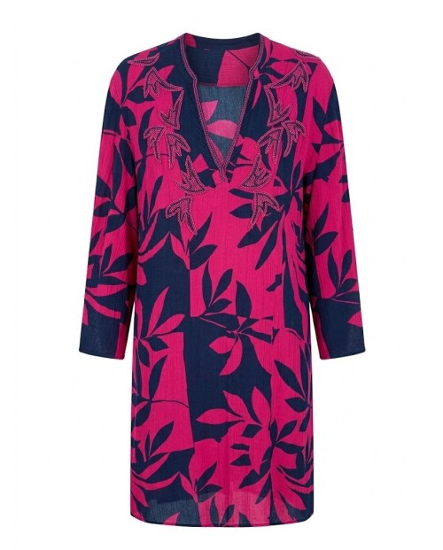 LOLA CASADEMUNT KAFTAN CORTO DE MUJER FUCSIA