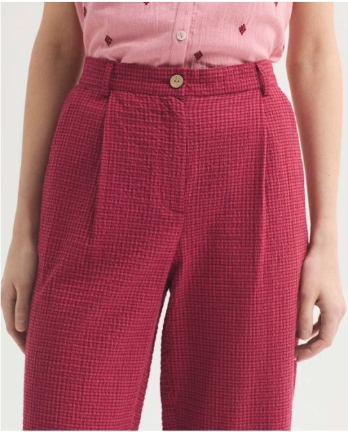 NICE THINGS PANTALON ANCHO DE MUJER ROJO