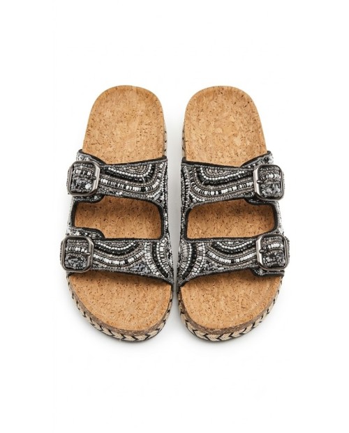 VERDE SANDALIAS BAJAS DE MUJER NEGRO