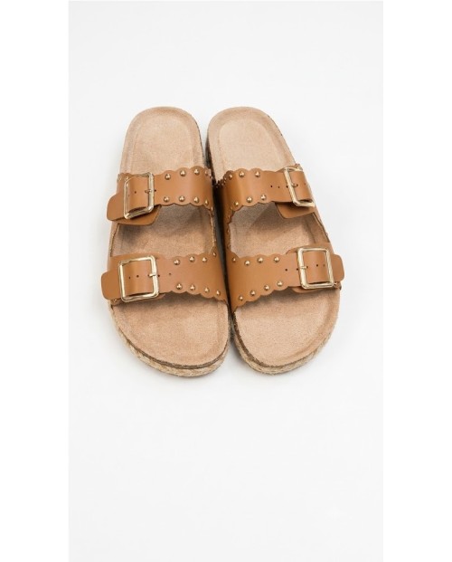 VERDE SANDALIAS BAJAS DE MUJER MARRON