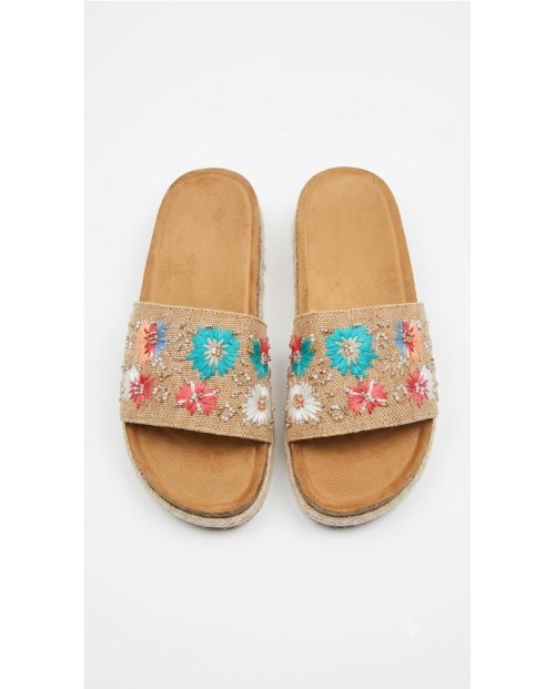 VERDE SANDALIAS BAJAS DE MUJER MULTICOLOR