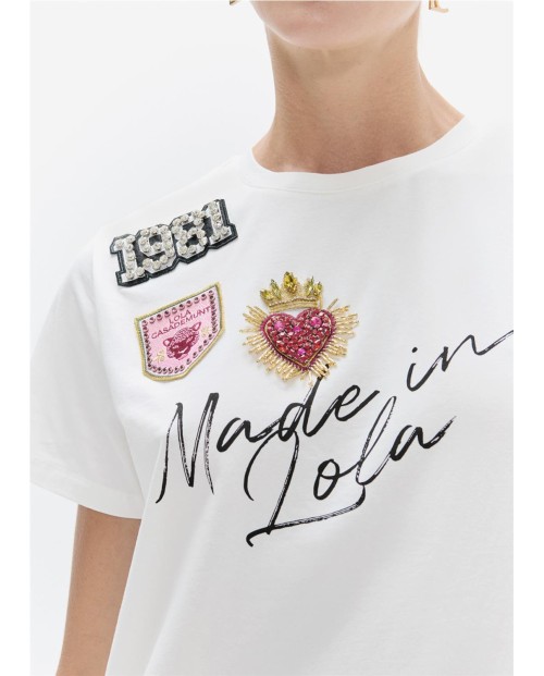 LOLA CASADEMUNT CAMISETA DE MUJER BLANCO