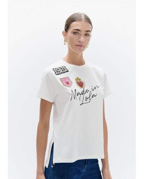 LOLA CASADEMUNT CAMISETA DE MUJER BLANCO