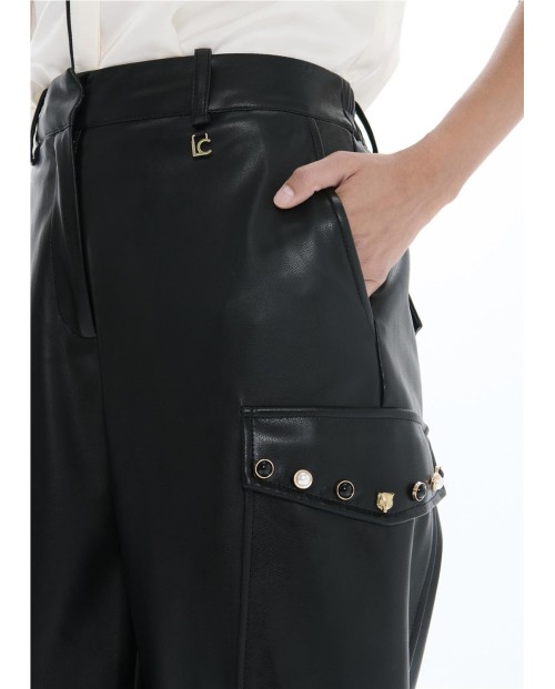 LOLA CASADEMUNT PANTALON DE MUJER NEGRO