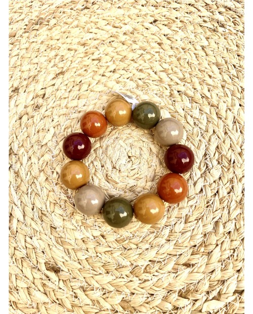 PULSERA DE BOLAS GRANDE DE RESINA